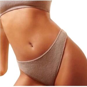 SKIMS Terry Thong Mesh Panties Desert Size 2X